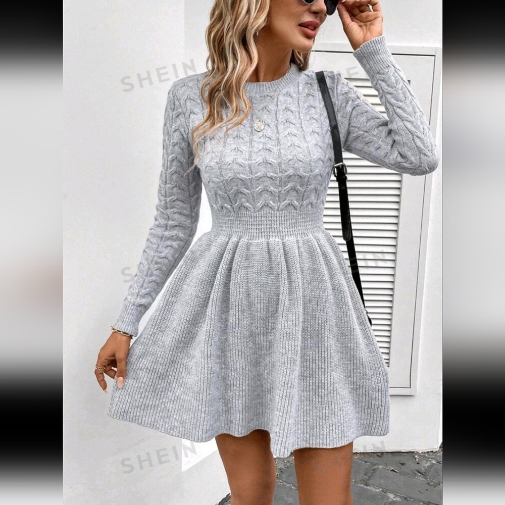 Soft Sweater Mini Dress L 8/10 grey